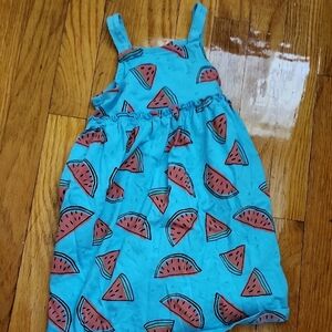 Watermelon Print Blue Kids Dress